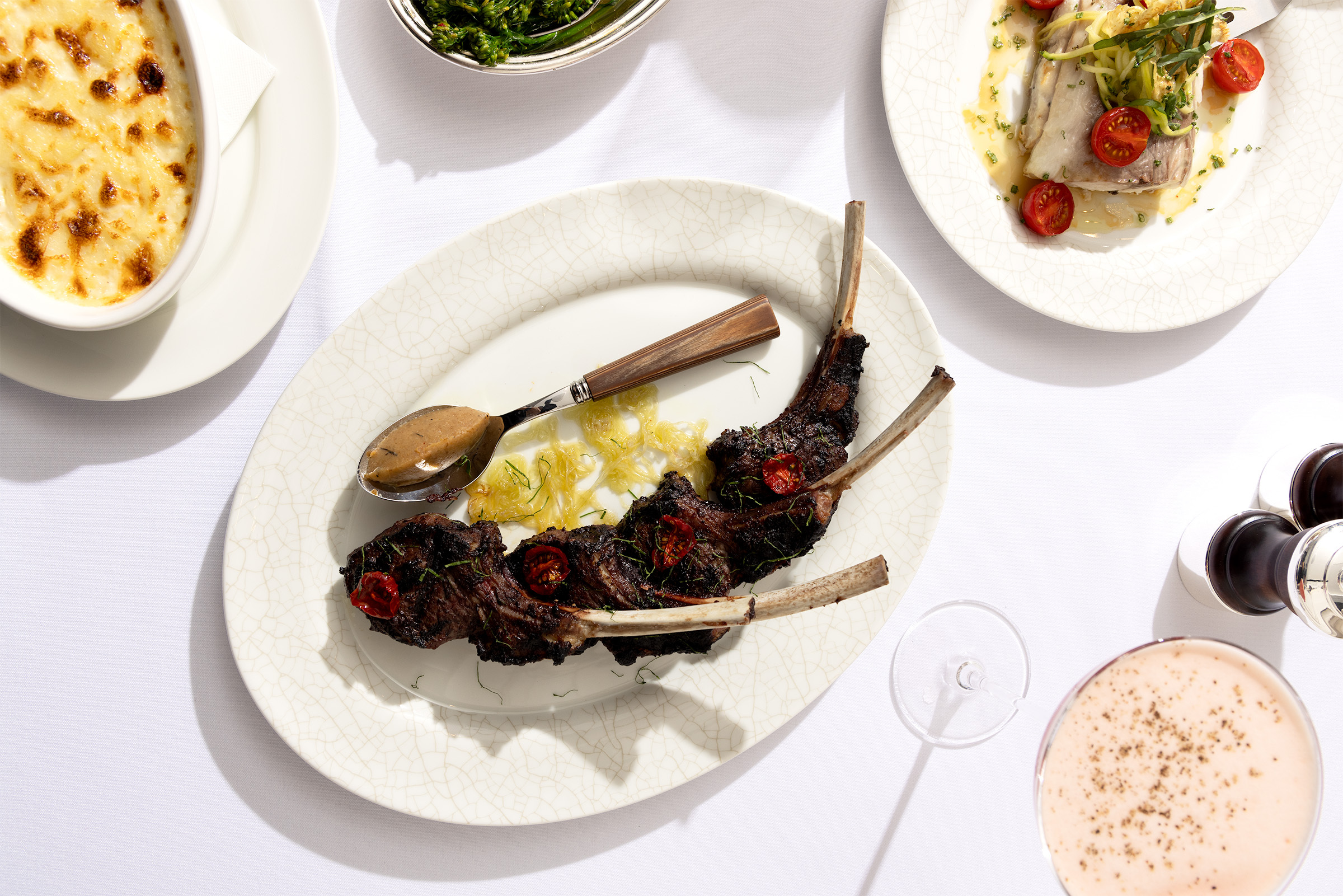 Marinated Lamb Cutlets with Olive, Aubergine Caviar and Pine Nuts.jpg