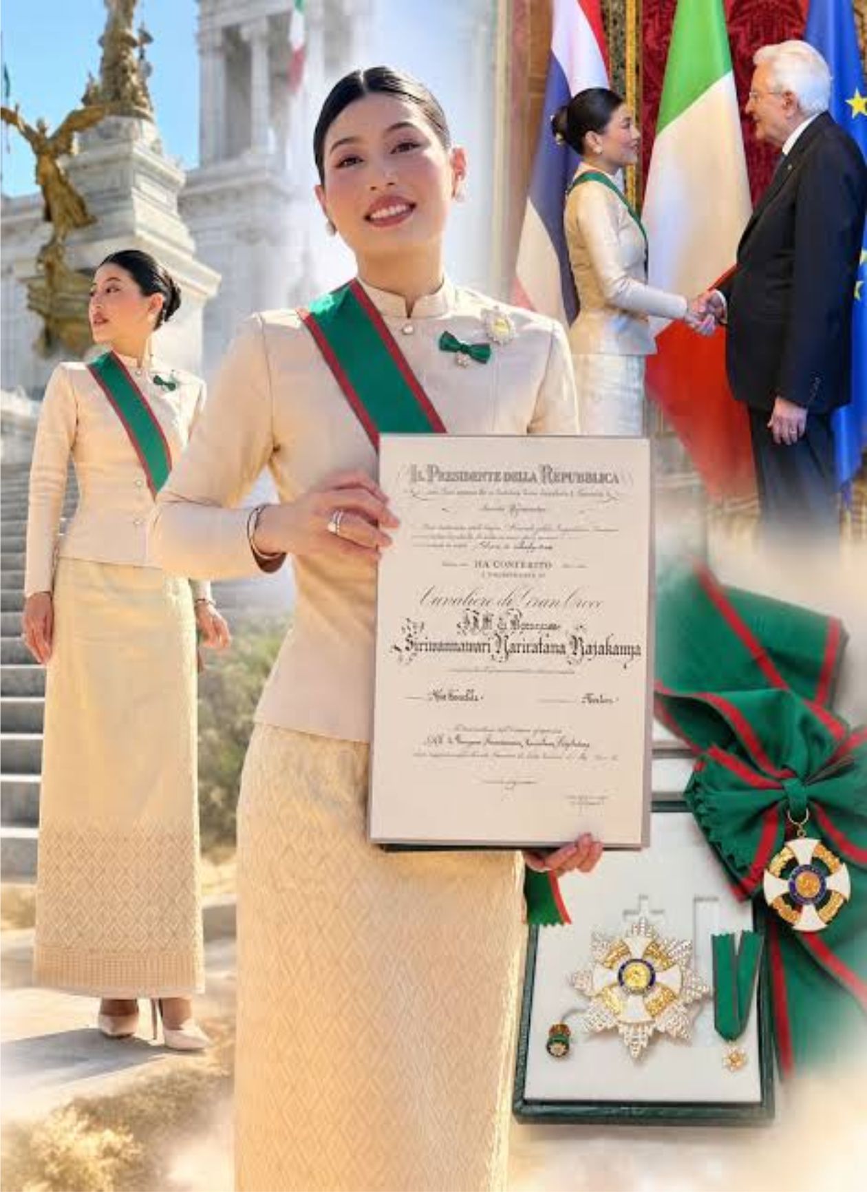 意大利总统授予思蕊梵公主大十字骑士勋章